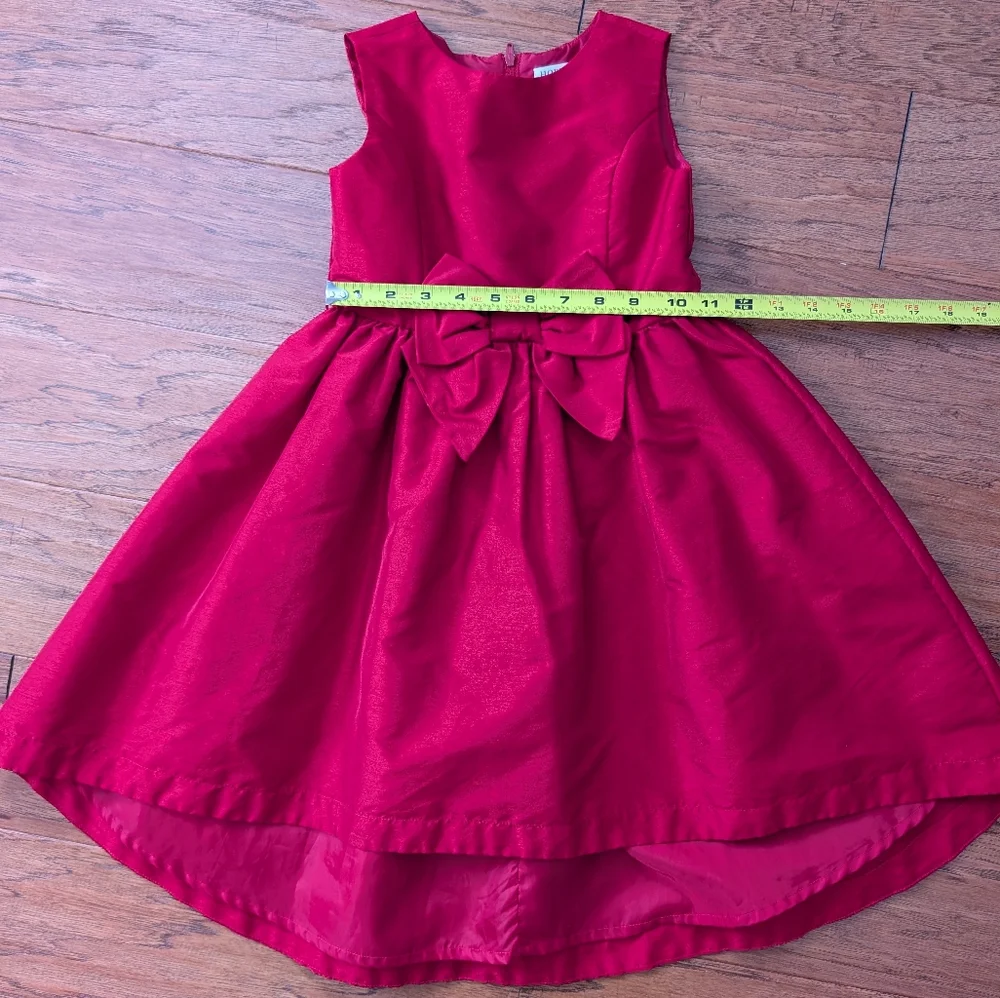 Hope & Henry Girls Red Holiday High Low Dress Size 5